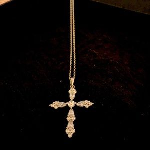 Sterling silver and CZ Cross necklace